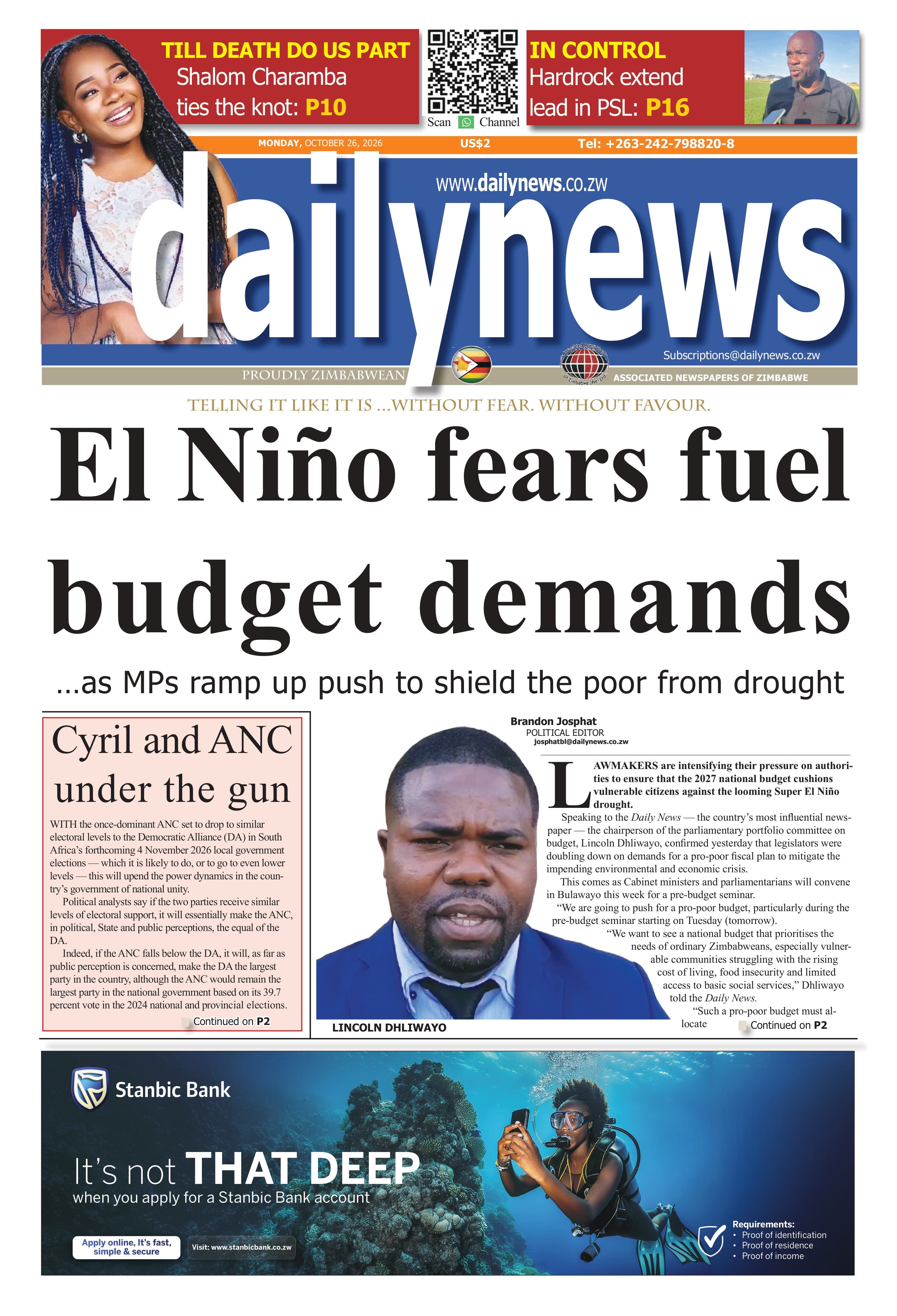 Monday 26 October 2026